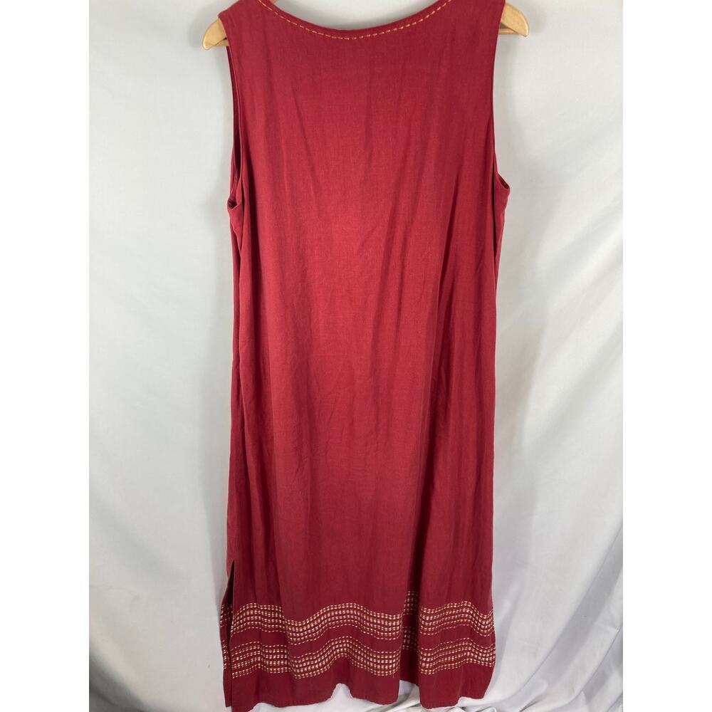 Coldwater Creek Linen Blend Embroidered Detail Maxi Dress Pink XL - Picture 5 of 5